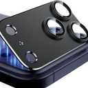 Esanik Upgrade 2 Pack for iPhone 17 Pro Max Camera Lens Protector, Aluminum Alloy Metal matte Case Tempered Glass Camera Screen Cover, Scratch Resistant Case Friendly (Black)