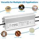 24V 500W LED Power Supply, IP67 Waterproof LED Driver, Low Voltage Transformer, AC 90-140V to DC 24V 20.8A Converter with 3-Prong Plug 3.3 Ft Cable for Outdoor LED Light, Landscape Light, Industrial