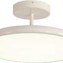 KCO 15.7” Large 36W LED Dimmable Cream White Flush Mount Ceiling Light | Rotatable, Remote Control, Mid Century Vintage Close to Ceiling Lamp for Bedroom Living Room Kitchen Hallway Sloped Ceiling