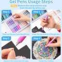 Gel Pens For Coloring, 90 Colors Retractable Colored Pens for Black Paper & White Paper, 0.7mm Fine Point Colorful Pens for Coloring, Writing, Drawing, Journaling, Note Taking, Office, Home