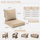 Premium Outdoor Seat Cushion Chair Cushions for Patio Furniture 22 L X 24 W X 5 H Waterproof & Fade Resistant Deep Seat and Backrest Cushion Set with Removable Covers for Chair, Sofa, Cream