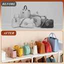 Clear Purse Organizer for Closet, Adjustable Purse Storage Handbag Storage Shelf Dividers, 2 Set Plastic Clutch Dividers for Closet Organizers Perfect for Purse Handbag Books