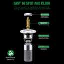 2 x Bathroom Sink Drain Stopper for US Universal Replacement,Pop Up Drain for Bathroom Sink with Stainless Steel Filter Basket Hair Catcher, Sink Drain Strainer for 1.34-1.45 Inch