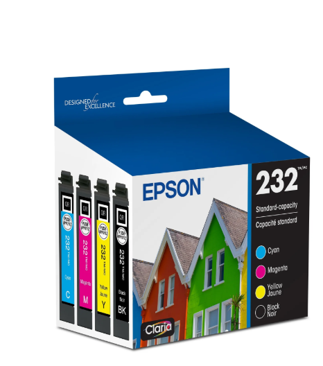 PSON 232 Claria Ink Standard Capacity Black & Color Cartridge Combo Pack (T232120-BCS) Works with WorkForce WF-2930, WF-2950, Expression XP-4200, XP-4205