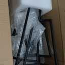 Sziqiqi Pillar Candle Holders Black: Set of 3 Metal Candleholder - Geometric Candle Stands with Hurricane Glass for Indoor Outdoor Dining Table Decor