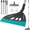 Magic Air Broom, Squeegee Broom for Floor Cleaning, Multifunctional Floor Squeegee with Aluminum Adjustable Handle, 60 Magic Silicone Broom for Glass, Fine Dust, Pet Hair, Liquids (Green)
