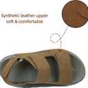 SMajong Boys Sandals Girls Sandal Kids Brown 2-3 Big Kid | Non-Slip Slides, Lightweight, Adjustable, Open Toes, Flat
