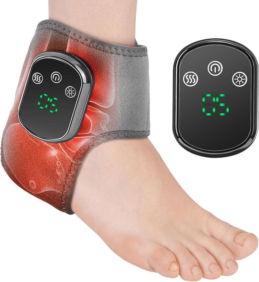 Ankle Heating Pad for Pain Cordless, Ankle Massager with Heat for Circulation and Pain, Ankle Heat Wrap, Heated Ankle Wrap for Pain