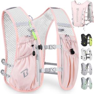 BECOJADDE Running Vest Hydration Backpack for Men Women, 5L Lightweight Running Backpack Hydration Pack for Marathon, Trail, Cycling, Hiking, Jogging