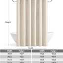 ANRODUO Boho Farmhouse Cream Polyester Textured Fabric Shower Curtain Set - 72"x84" with 12 Metal Hooks, Waterproof & Heavy Duty Polyester, Button Hole Design, Machine Washable for Bathroom