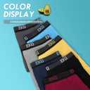 Mens Underwear Breathable Boxer Briefs 7 Pack Bamboo Rayon Boxers for Men Soft Stretchy Men's Underwear with Fly (Black, XL)