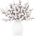 Rowfad 40 Pcs Artificial Berry Stems Branches, Christmas White Faux Holly Berries Picks Ornaments for Christmas Tree Wreath DIY Craft Decorations Holiday Home Decor (40, White)
