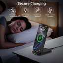 Foldable Wireless Charger Samsung Wireless Charging Station for Galaxy S26 S25 Edge S25 Ultra Plus S24 S23 S22 S21 S20 S10,15W Android Dock Charger Phone Charging Stand for Google Pixel 10 9 8