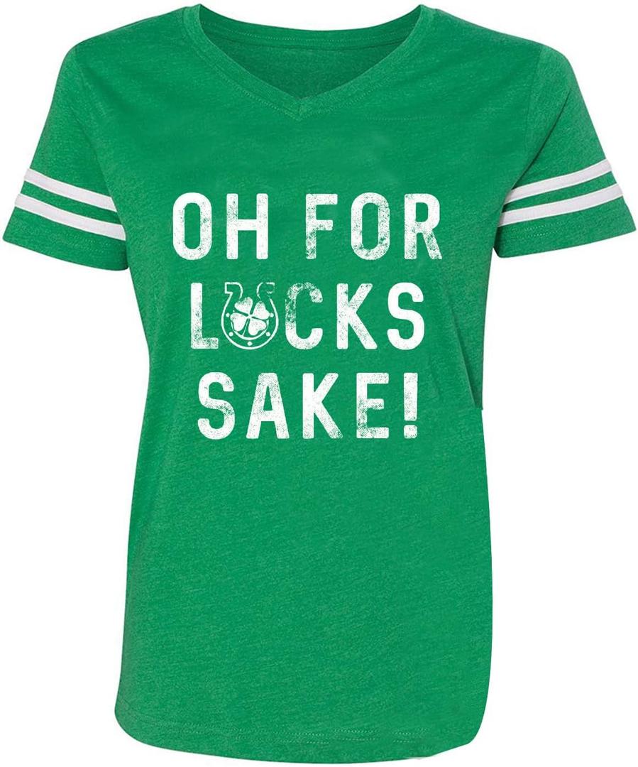 St Patricks Day Shirt for Women Irish Lucky Shamrock V-Neck Short Sleeve St Paddy's Day Tee Tops (XX-Large, Green7)