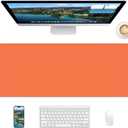 Orange Mouse Pad, 31.5 x 11.8 Large Desk Mat with Stitched Edges & Non-Slip Base, Mousepad for Office, Home, Work