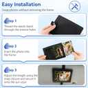 CARFIB 2pcs Car Picture frame Sun Visor Photo Frame Leather Display Memorial Pictures for Couple Family Universal Vehicle Personalized Decor Black