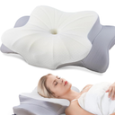DONAMA Cervical Pillow for Neck and Shoulder,Contour Memory Foam Pillow,Ergonomic Neck Support Pillow for Side Back Stomach Sleepers with Pillowcase