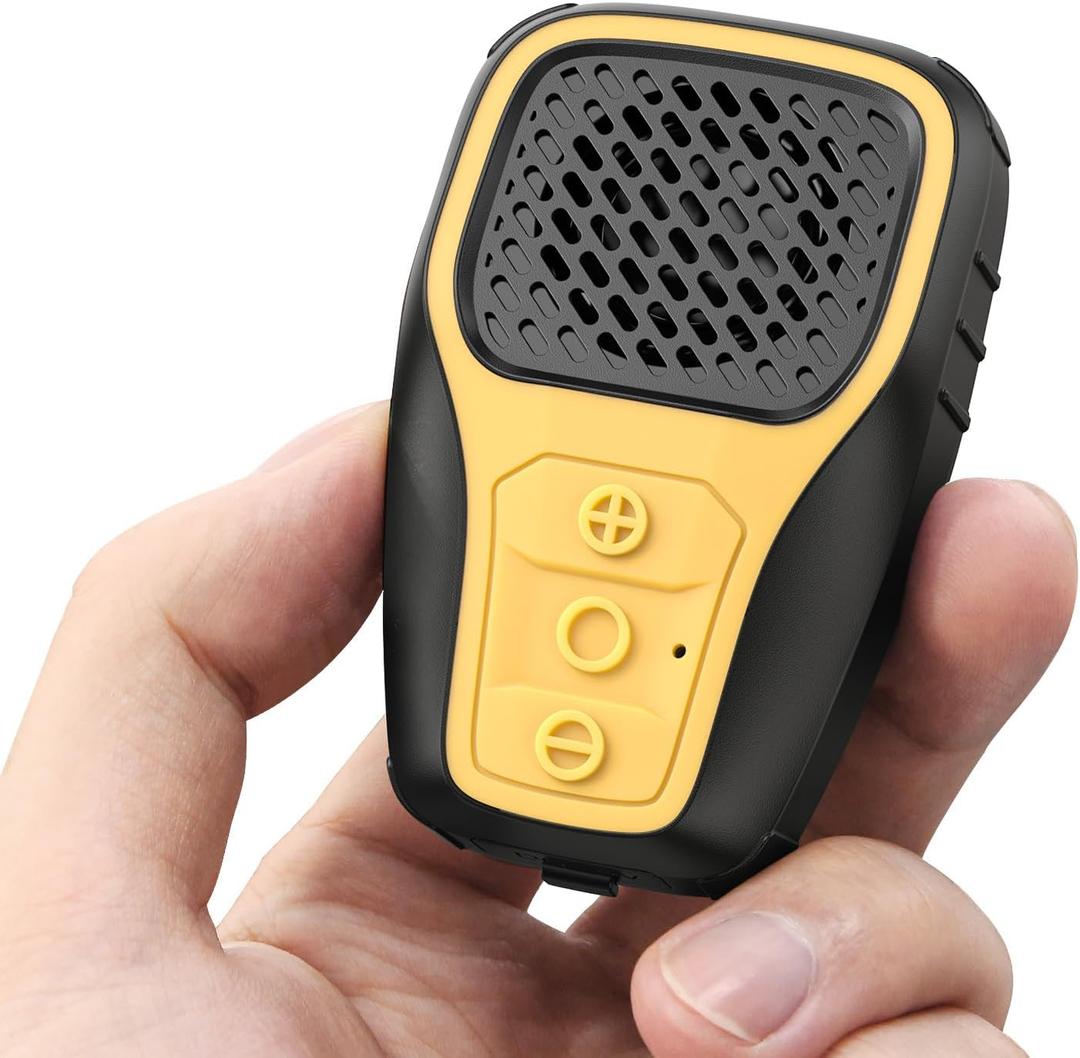 Inwa Wearable Bluetooth Speaker, Clip-on Wireless Portable Speakers, IP67 Waterproof Clip Speaker, Built-in Mic for Hands-Free Music/Calls, Mini Speaker for Work/Home/Outdoor (Yellow)