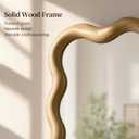 Wavy Solid Wood Mirror Boho Wall Mirror Rectangular, 20"x30"