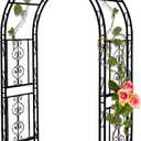 Teabelle Metal Garden Arbor Trellis, Black Arch for Climbing Plants, Wedding Outdoor Arch for Ceremony, Flowers and Plants Support Structure Stand for Lawn Patio Backyard Decoration