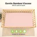 2-Pack Waterproof Baby Crib Sheets for Boys, Girls - 52x28 Viscose Derived from Bamboo Toddler Bed Sheet Neutral, Fitted Crib Mattress Protector Cover for Baby Bedding, Soft & Gentle (Cameo)