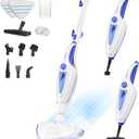 12-in-1 Steam Mop, Fast 15-Sec Heat-Up, 1500W Detachable Handheld Steam Cleaner with 2 Dirt Grip Pads, Removes 99.99% Stubborn Stains for Hardwood Floors, Clothes, Windows, Tiles, Furniture, Navy