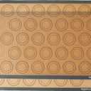 Amazon Basics Silicone Baking Mat for Macarons, Non-Stick, Food Safe, 16.5" x 11.6", Beige/Gray, Pack of 2