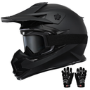 TRIANGLE Adult Dirt Bike Helmet Full Face Motocross Helmets DOT Certified, Matte Black, X-Large