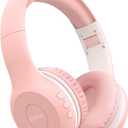 EarFun K2 Kids Bluetooth Headphones, Kids Headphones with Volume Limited, 40H Playtime, Built-in Mic, Stereo Sound, Foldable Over-Ear Headphone for School/Travel/iPad/Tablet, Pink