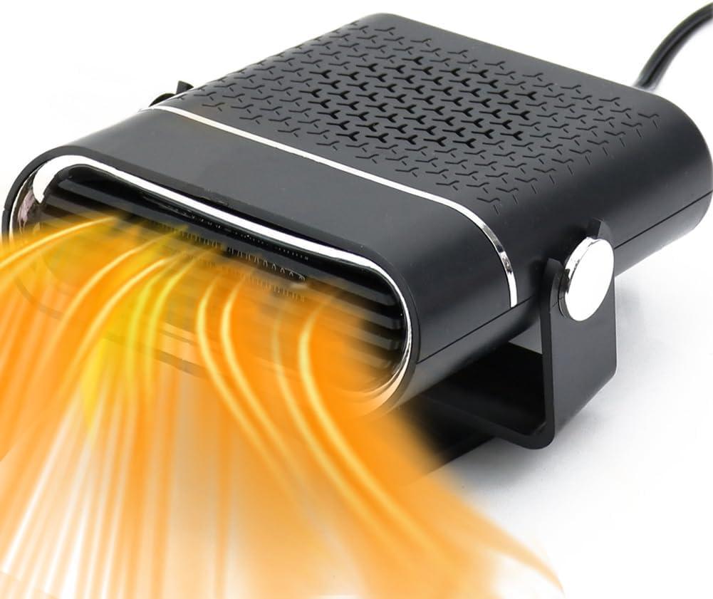 Car Heater 12v 150W Portable Car Heater for winter, Portable Auto Heater, Car Heater Fan with 2 in 1 Fast Heating/Cooling for Car Defroster Windshield Fast Defogger with Cigarette Lighter Plug (Black)