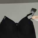 OEAK Women's Seamless Bras Comfortable Bra No Underwire Full Support Bralette Push Up Plus Size V Neck Sleeping T-shirt Bras (Large, Black)