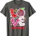 Love Lunch Lady Heart Valentine's Day Cafeteria Worker T-Shirt, 3XL, Grey