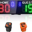 YZ LED Electronic Scoreboard with Watch Control, Digital Scoreboard with Remote, Portable Scoreboard Basketball, Digital Tennis Score Keeper for Net, Scoreboard for Outdoor Games Volleyball/Football