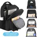 MOMUVO School Backpack for Teens Boys and Girls,15.6 Inch Laptop Backpack Unisex Bookbag with USB Charging Port Water-Resistant Schoolbag Casual Daypack-Black