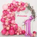 40 inch Hot Pink Number 1 Balloon & Mini Mouse Head Balloon 1st Birthday Party Decoration Balloons Cartoon Mouse Birthday Party Supplies Princess Birthday Party Decorations Supplies