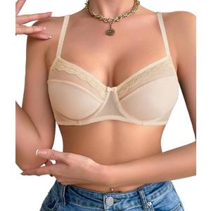Avidlove Women's Underwire Bra Push Up Ultra Light Non-Padded Everyday Lingerie Bralettes (M)