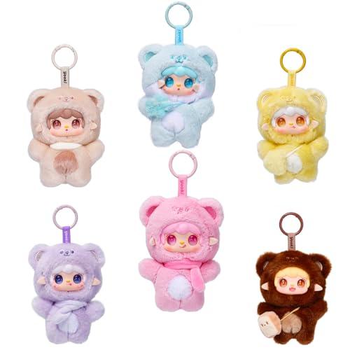 Yooki Cute Plush Pendant Blind Box,Random Vinyl Dolls Surprise Birthday Gifts,Single Mystery Box-Take A Bite of Bear Series