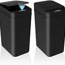 jinligogo 1Pack Bathroom Small Trash Can with Lid, 2.6 Gallon Touchless Automatic Garbage Can Slim Waterproof Motion Sensor Smart Trash Bin for Bedroom, Office, Living Room-Black
