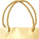 Sparkle and Bash Gold Goodie Bags - Mini Metallic Gold Reusable Paper Bags for Party Favors, Pack of 24, 6 x 5 x 2.5 Inches, Rope Handles