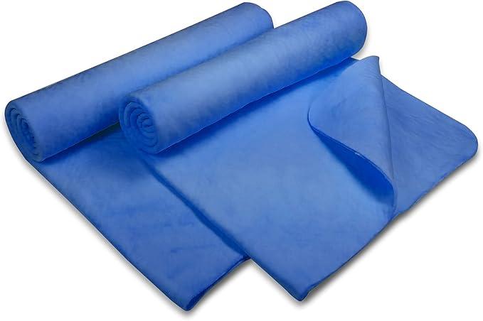 Pack of 2 Swim Chamois Towel Water Absorbent Quick Dry Towel Shammy Chamois Cloth (Blue)