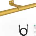 Gold Wireless Led Picture Light with Remote Control - Rechargeable Battery, Metal Art Display Accent Light, 300LM, Dimmable for Gallery, Dartboard (13inch)