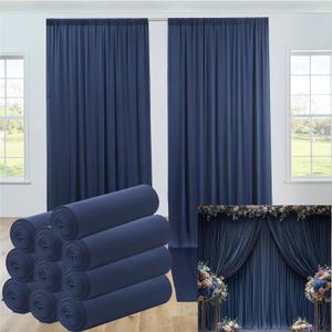 50ftx12ft Navy Blue Backdrop Curtain for Wedding Party 10 Panel 5×12FT Tall | Wrinke Free Navy Blue Backdrop Drapes Silky Draping Fabric Photo Back Drop Cloth for Baby Shower Photography Background
