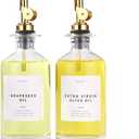 Molimoli - Premium Olive Oil Dispenser Bottles for Kitchen with Pourer - Oil and Vinegar Dispenser Set, Glass Dispenser for Kitchen, Dispenser Bottle of 350ml - Set of 2 (Gold)