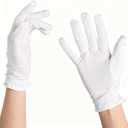 Microfiber Cleaning Gloves, White, Anti-Scratch & Anti-Fingerprint Protection for Jewelry