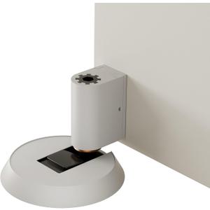 Brass Windproof Door Stoppers Heavy Duty Mechanical Floor Door Stop Height Adjustable Keep Door Open Door Catch Holder Wall Protect with Screws, Matte White, 1 Pack