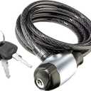 Schwinn Bike Cable Lock with Keys, 6 ft x 8 mm, Black, Durable Steel, Protective Vinyl Cover, Carrying Bracket for Transport, Anti Theft Protection, Bike Lock Cable for Security