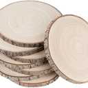Maputune 8 Pcs 11-12 in Large Unfinished Wood Slices for Centerpieces, Natural Rustic Wooden Plate for DIY Craft, Round Wood Chips for Signage Painting Wedding Party Christmas Decor