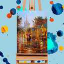 DIYGEMDOT 6 Pack DIY Paint by Numbers Kit for Adults & Beginners, A Walk in The Rain Easy Paint by Number Kits, 9.8 X 13.8 inches for Home Decor (Z002)