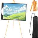 Qivine Artist Easel Stand for Sign, 66'' Adjustable Standing Easel for Painting Display Wedding Sign, Portable Tripod Paint Easel for Canvas Painting, Painting Easel for Adults (Gold)
