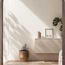 20"x30" Arch Wall Mirror Bathroom Mirror for Wall Mounted, Tempered Glass, Wood Grain Finish Frame Wall Mirror Decorative for Bedroom Living Room Entryway, Rustic Brown